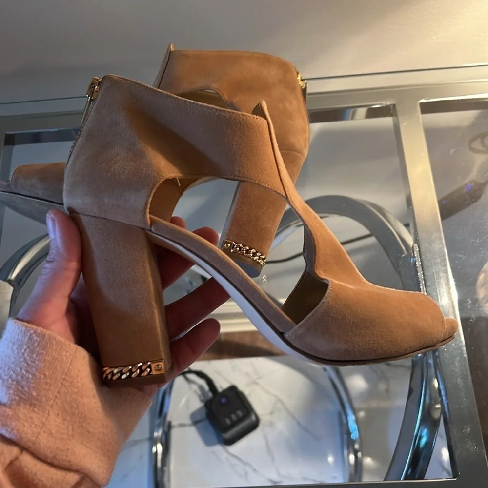 Michael Kors Sabrina Block Heel with chain detail